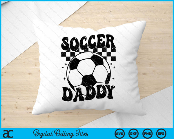 Checkered Soccer Daddy Retro Soccer Season SVG PNG Digital Cutting File