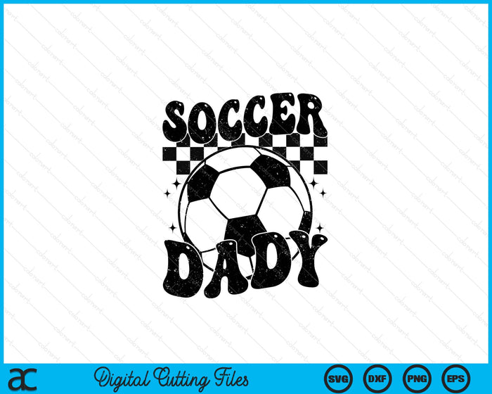 Checkered Soccer Dady Retro Soccer Season SVG PNG Digital Cutting File