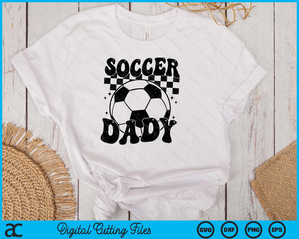 Checkered Soccer Dady Retro Soccer Season SVG PNG Digital Cutting File