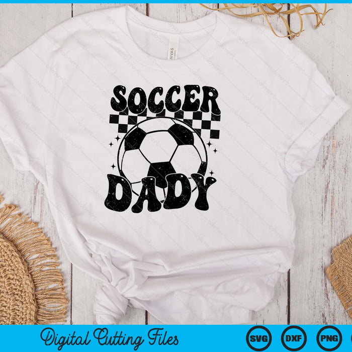 Checkered Soccer Dady Retro Soccer Season SVG PNG Digital Cutting File