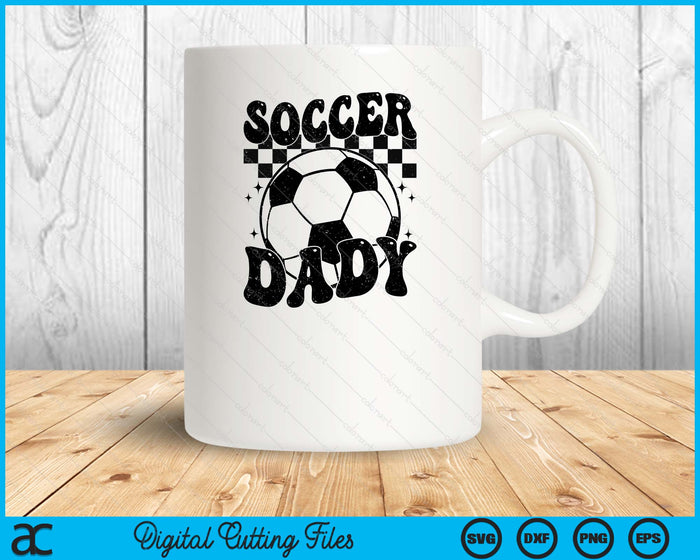 Checkered Soccer Dady Retro Soccer Season SVG PNG Digital Cutting File