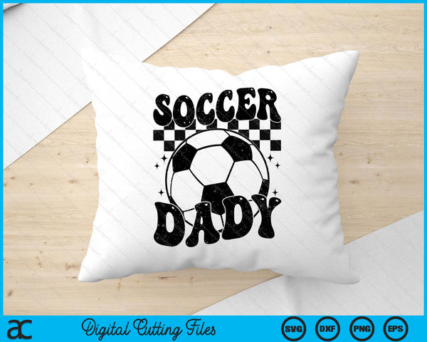 Checkered Soccer Dady Retro Soccer Season SVG PNG Digital Cutting File