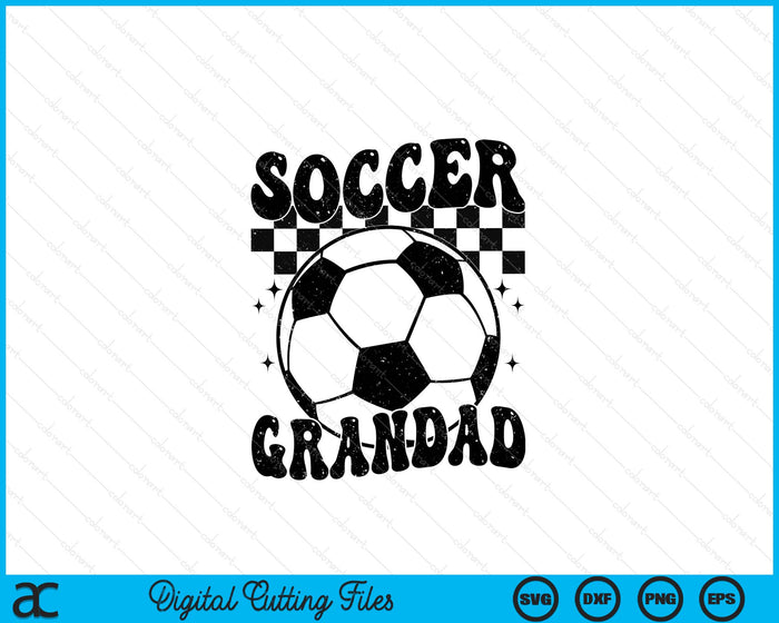 Checkered Soccer Grandad Retro Soccer Season SVG PNG Digital Cutting File