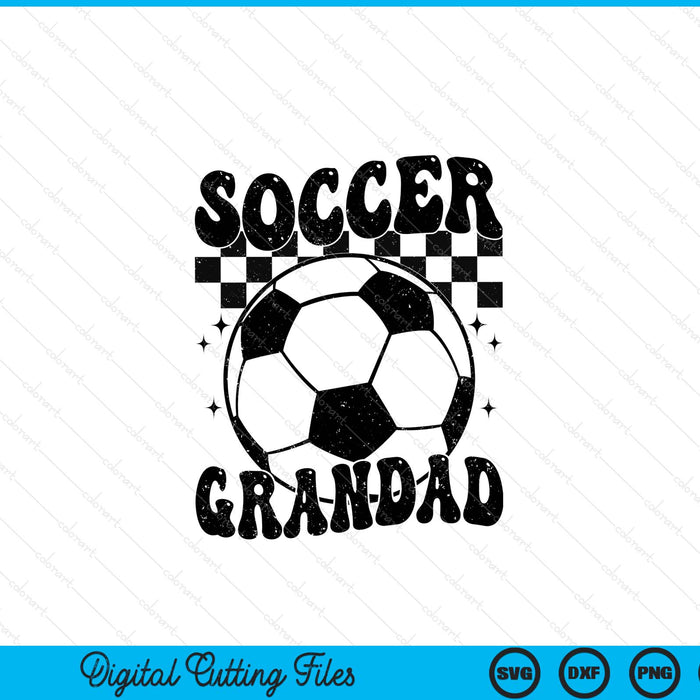 Checkered Soccer Grandad Retro Soccer Season SVG PNG Digital Cutting File