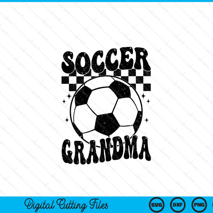 Checkered Soccer Grandma Retro Soccer Season SVG PNG Digital Cutting File