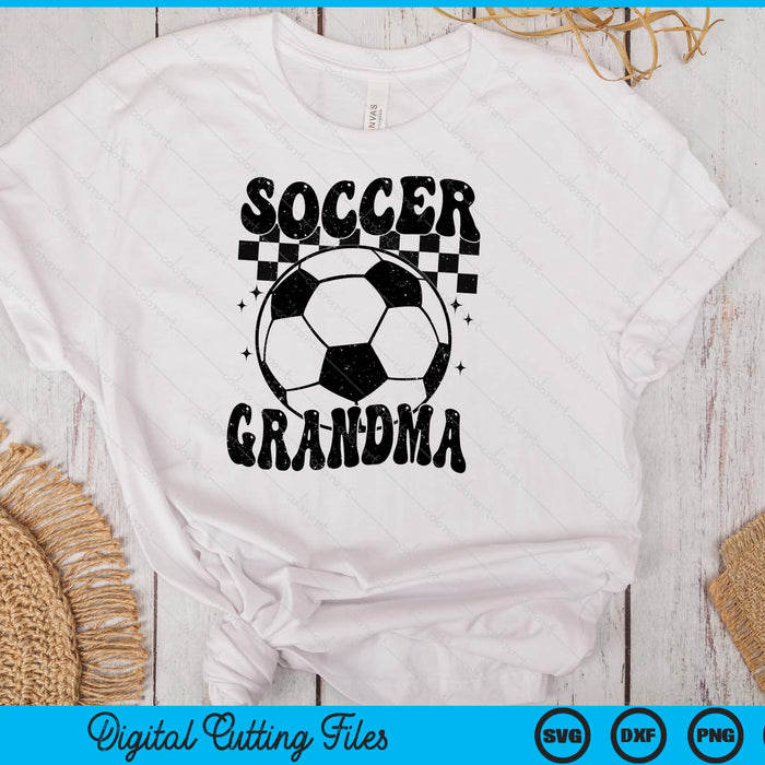 Checkered Soccer Grandma Retro Soccer Season SVG PNG Digital Cutting File