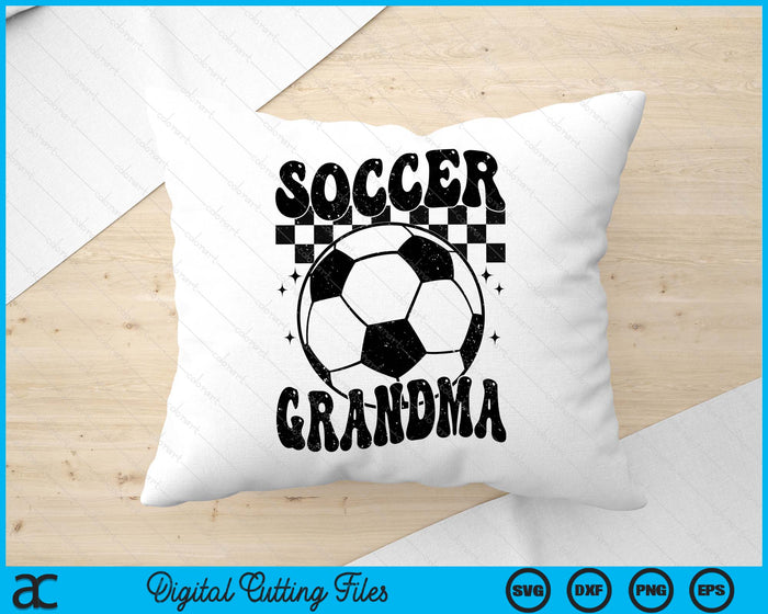 Checkered Soccer Grandma Retro Soccer Season SVG PNG Digital Cutting File