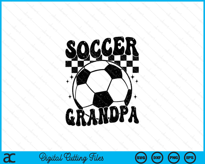 Checkered Soccer Grandpa Retro Soccer Season SVG PNG Digital Cutting File