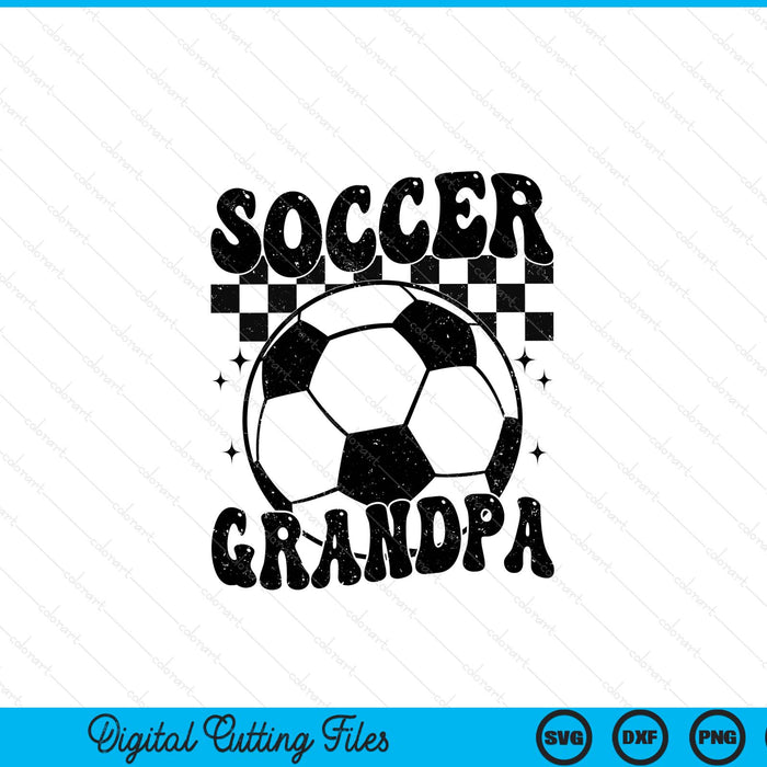 Checkered Soccer Grandpa Retro Soccer Season SVG PNG Digital Cutting File