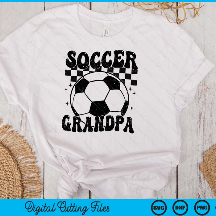 Checkered Soccer Grandpa Retro Soccer Season SVG PNG Digital Cutting File