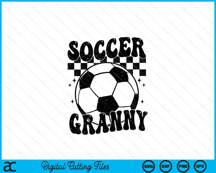 Checkered Soccer Granny Retro Soccer Season SVG PNG Digital Cutting File