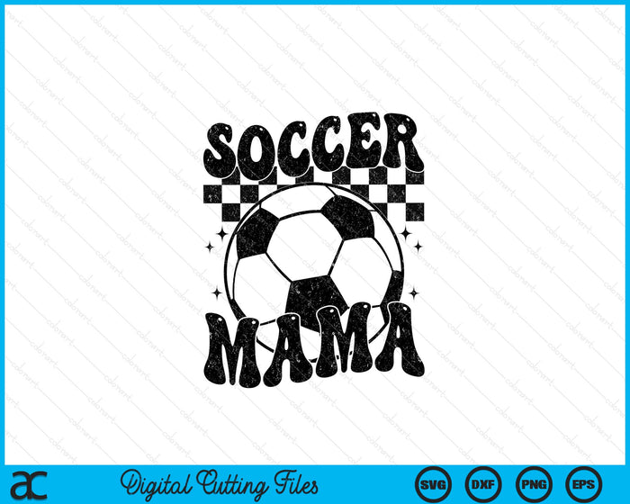 Checkered Soccer Mama Retro Soccer Season SVG PNG Digital Cutting File