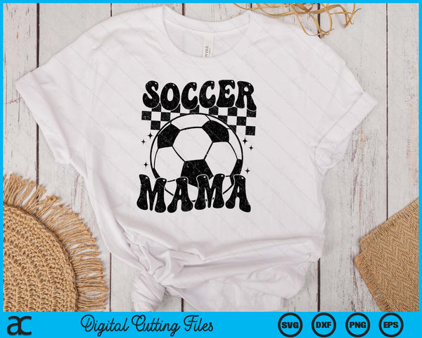 Checkered Soccer Mama Retro Soccer Season SVG PNG Digital Cutting File