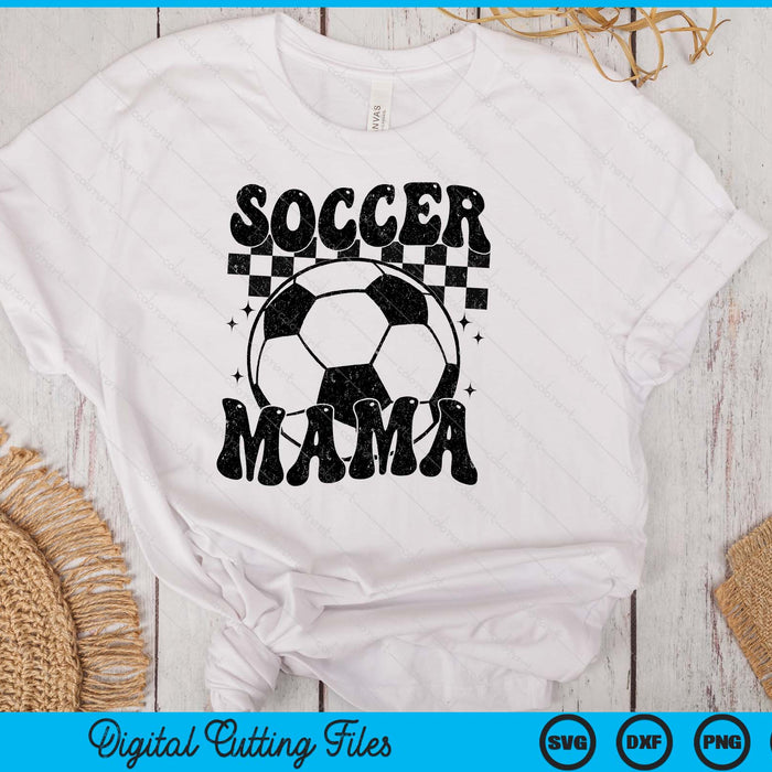 Checkered Soccer Mama Retro Soccer Season SVG PNG Digital Cutting File