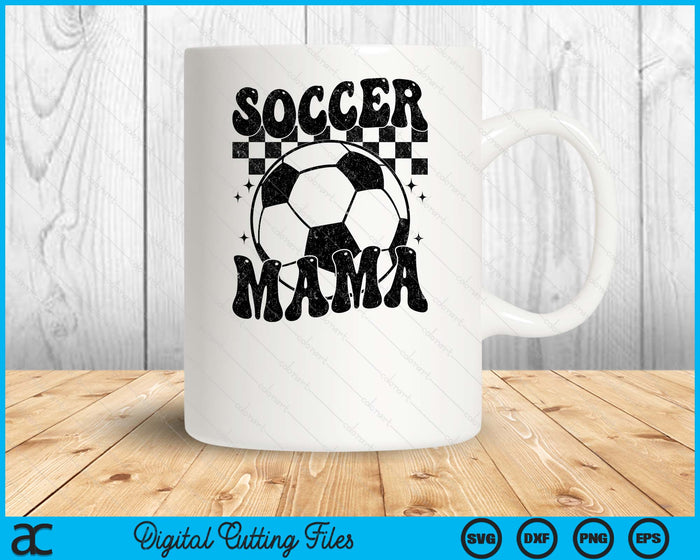 Checkered Soccer Mama Retro Soccer Season SVG PNG Digital Cutting File