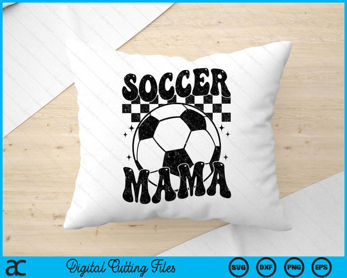 Checkered Soccer Mama Retro Soccer Season SVG PNG Digital Cutting File