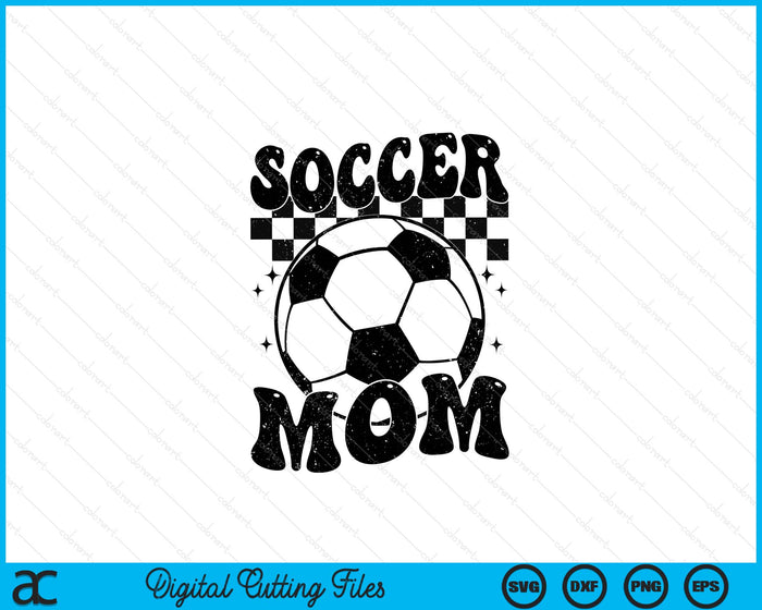 Checkered Soccer Mom Retro Soccer Season SVG PNG Digital Cutting File