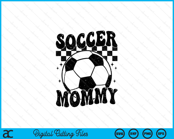 Checkered Soccer Mommy Retro Soccer Season SVG PNG Digital Cutting File