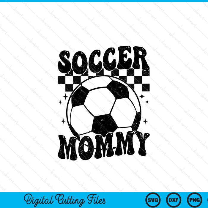Checkered Soccer Mommy Retro Soccer Season SVG PNG Digital Cutting File