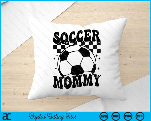 Checkered Soccer Mommy Retro Soccer Season SVG PNG Digital Cutting File