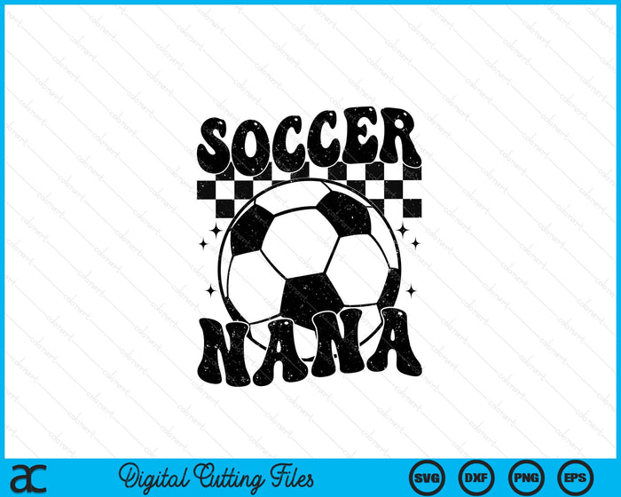 Checkered Soccer Nana Retro Soccer Season SVG PNG Digital Cutting File