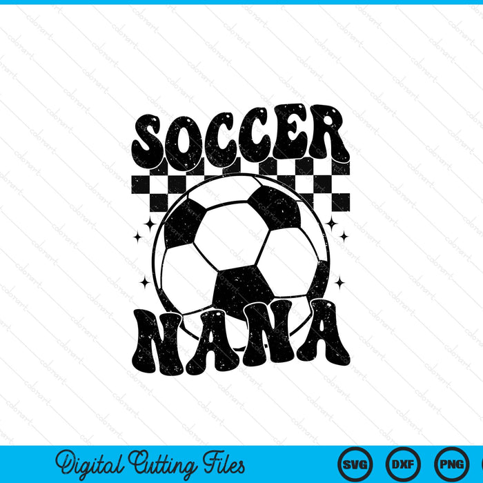 Checkered Soccer Nana Retro Soccer Season SVG PNG Digital Cutting File