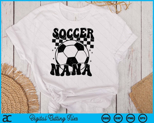 Checkered Soccer Nana Retro Soccer Season SVG PNG Digital Cutting File