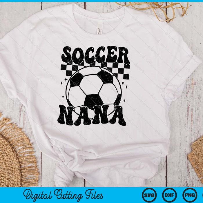 Checkered Soccer Nana Retro Soccer Season SVG PNG Digital Cutting File