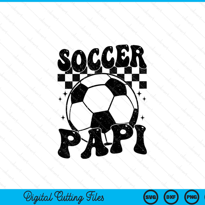 Checkered Soccer Papi Retro Soccer Season SVG PNG Digital Cutting File