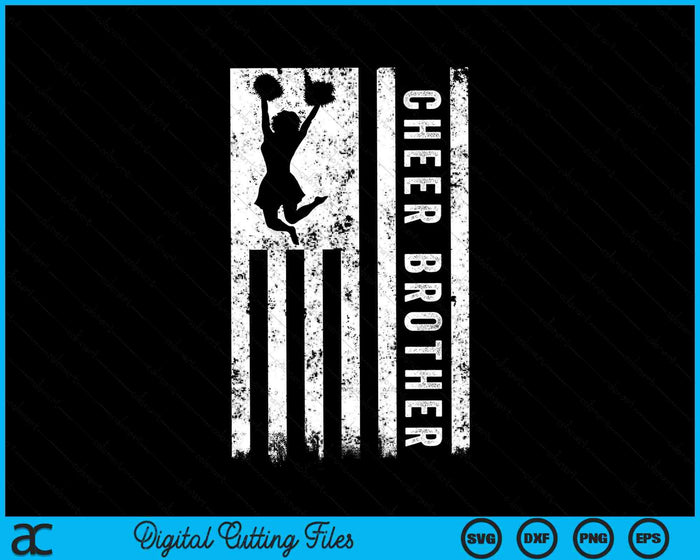 Cheer Brother American Flag Cheerleader Squad SVG PNG Digital Cutting Files