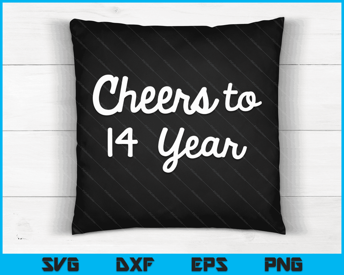 Cheers to 14 Year Fourteenth Paper Wedding Anniversary Party SVG PNG Digital Printable Files