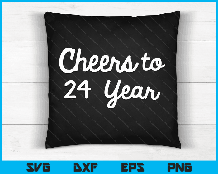 Cheers to 24 Year Twenty-Fourth Paper Wedding Anniversary Party SVG PNG Digital Printable Files