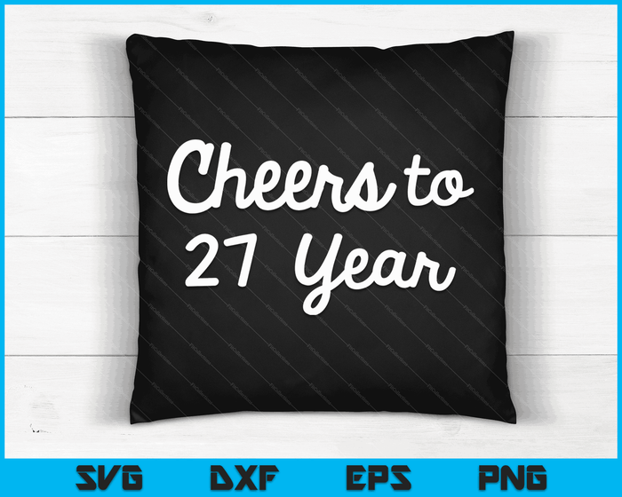 Cheers to 27 Year Twenty-Seventh Paper Wedding Anniversary Party SVG PNG Digital Printable Files