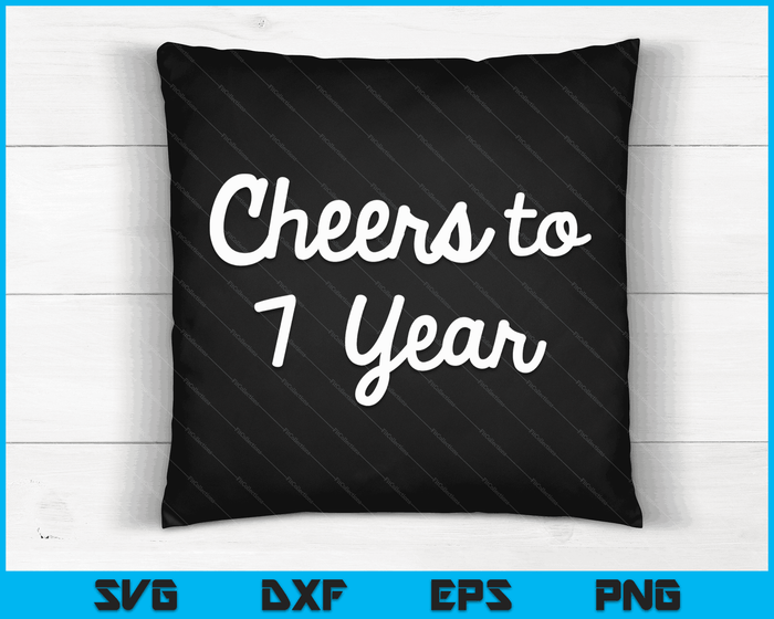 Cheers to 7 Year Seventh Paper Wedding Anniversary Party SVG PNG Digital Printable Files