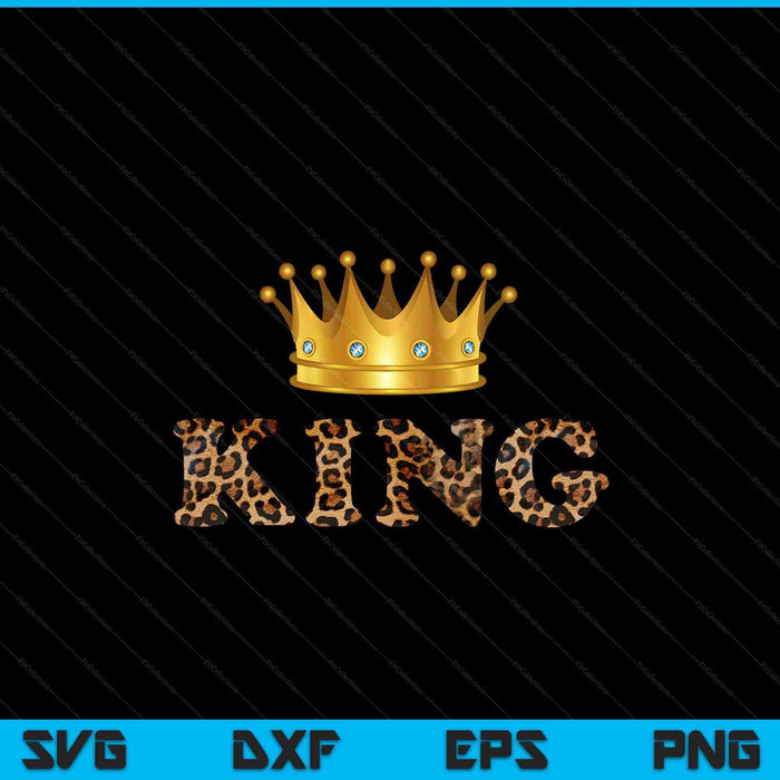 Cheetah print king queen pajamas couples matching SVG cut file