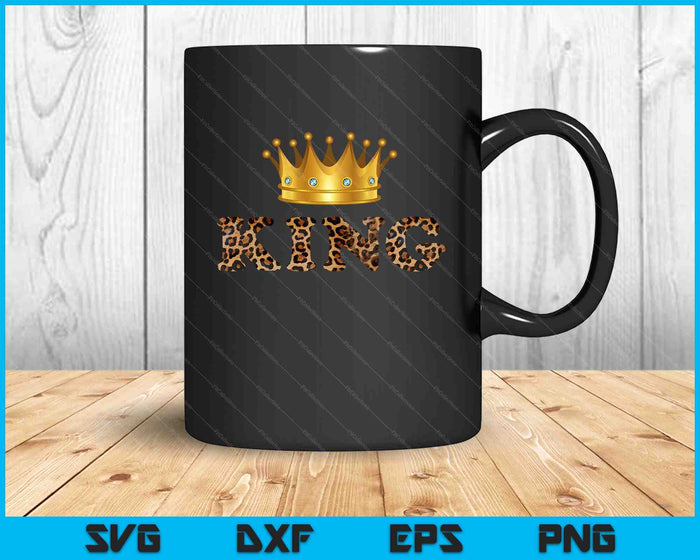 Cheetah Print King Queen Pajamas Couples Matching SVG PNG Digital Printable Files