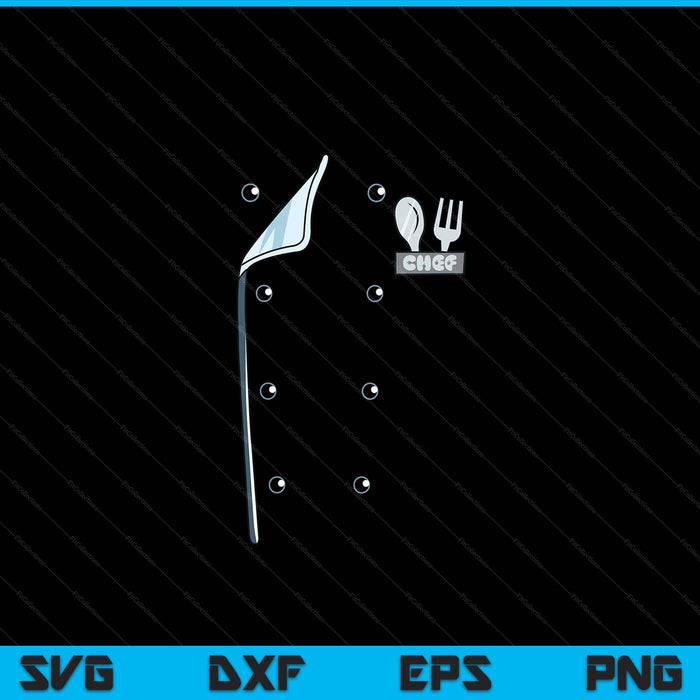 Chef Costume Coat Uniform Cook Jacket For Cooking SVG PNG Digital Cutting Files