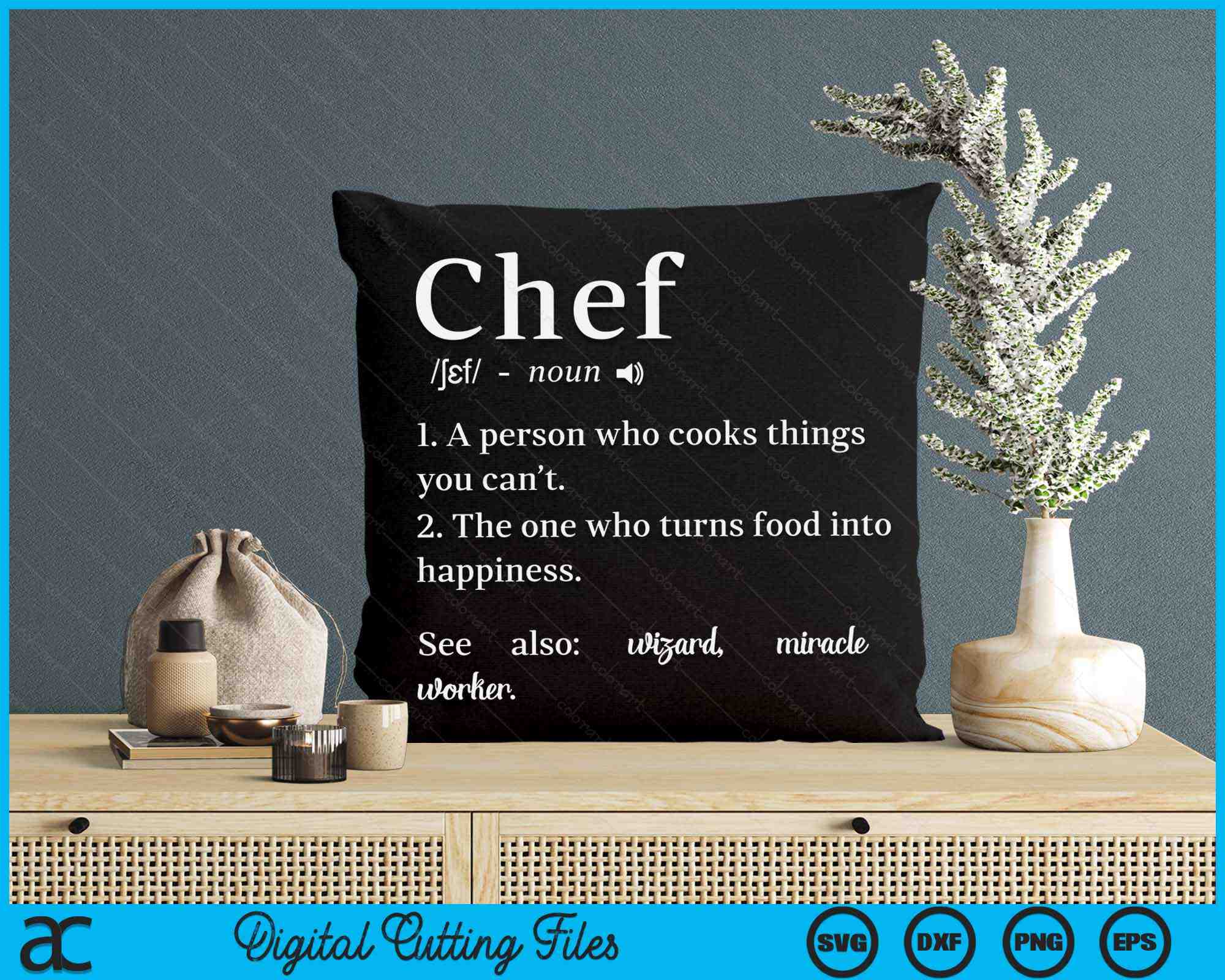 Chef Definition Line Saying Cook Cooking Chefs SVG PNG Printable Files ...