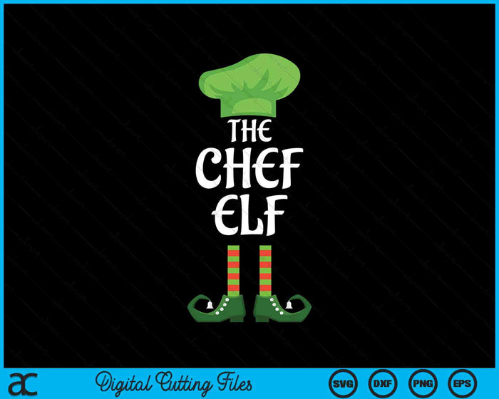 Chef Elf Family Matching Group Christmas SVG PNG Digital Printable Files