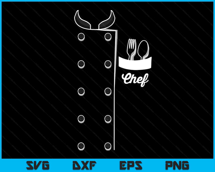 Chefs Jacket Funny Faux Uniform For Cooking SVG PNG Digital Printable Files