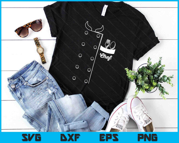 Chefs Jacket Funny Faux Uniform For Cooking SVG PNG Digital Printable Files