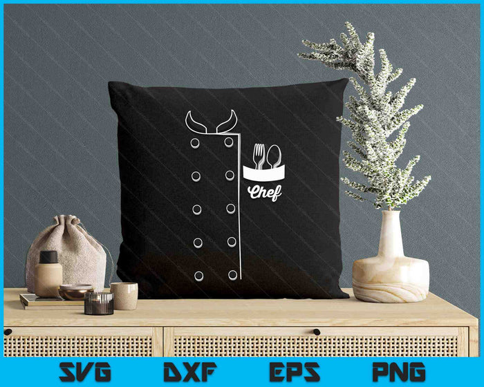 Chefs Jacket Funny Faux Uniform For Cooking SVG PNG Digital Printable Files
