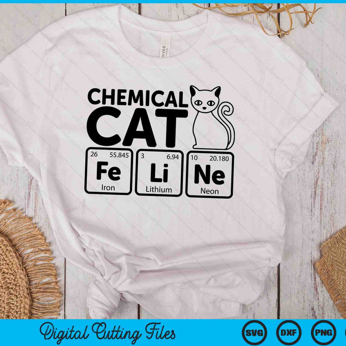 Chemical Cat Feline Chemistry Fun Periodic Table of Elements SVG PNG Digital Cutting Files