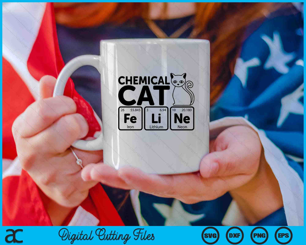 Chemical Cat Feline Chemistry Fun Periodic Table of Elements SVG Files ...