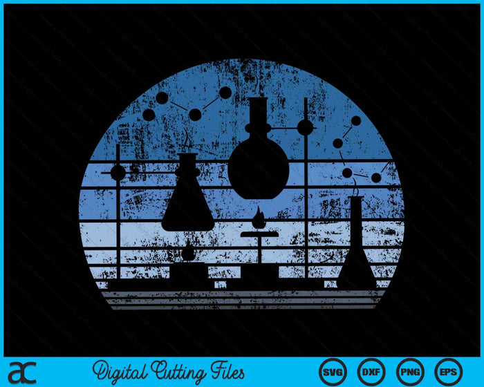 1167 Chemist Scientist Funny Retro Test Tube Flask Chemistry SVG PNG Digital Cutting Files