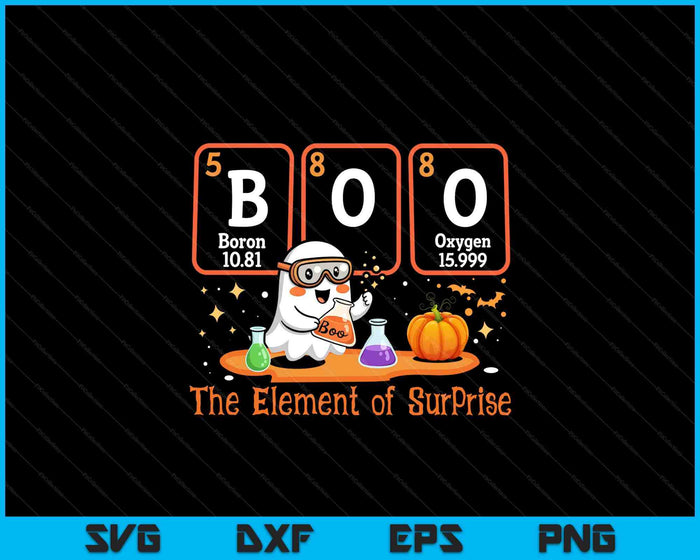 Chemistry Boo The Element Of Surprise Cute Chemist Halloween SVG PNG Digital Printable Files
