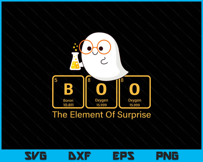 Chemistry Boo The Element Of Surprise Cute Chemist Halloween SVG PNG Digital Printable Files