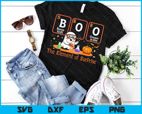 Chemistry Boo The Element Of Surprise Cute Chemist Halloween SVG PNG Digital Printable Files