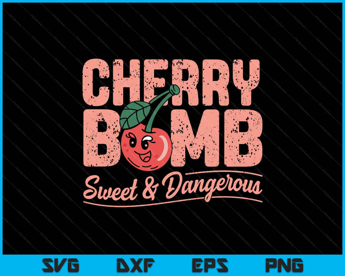 Cherry Bomb Cherries Roller Derby Retro 70s SVG PNG Digital Printable Files
