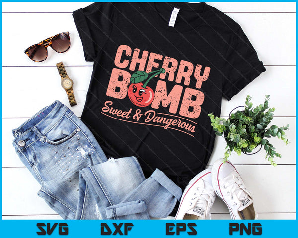 Cherry Bomb Cherries Roller Derby Retro 70s SVG PNG Digital Printable Files